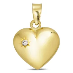 11,5 x 13 mm hjärta hängen i 14 karat guld - Amoré