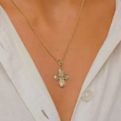 16 x 27 mm dagmarkors i 8 karat guld - Amoré