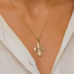 18 x 30 mm dagmarkors i 14 karat guld - Amoré