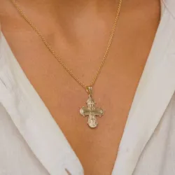 18 x 30 mm dagmarkors i 14 karat guld - Amoré