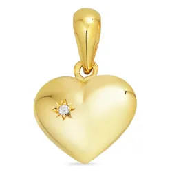 11,5 x 13 mm hjärta hängen i 14 karat guld - Amoré