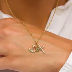 tro-hopp-kärlek hängen i 14 karat guld - Amoré