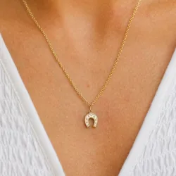 elegant hästsko hängen i 8 karat guld - Gold Collection