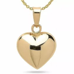 10 x 15,5 mm hjärta halsband i förgyllt silver med hängen i 8 karat guld - Amoré