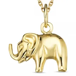 elefant halsband i förgyllt silver med hängen i 8 karat guld - Gold Collection