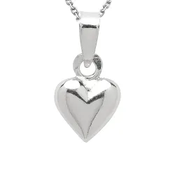 hjärta halsband i silver med hängen i silver - Amoré