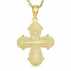 18 x 30 mm dagmarkors halsband i förgyllt silver med hängen i 14 karat guld - Amoré