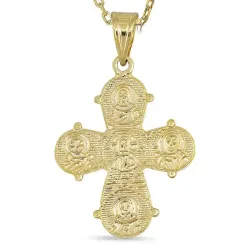 18 x 30 mm dagmarkors halsband i förgyllt silver med hängen i 14 karat guld - Amoré