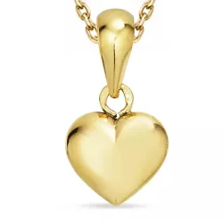 hjärta halsband i förgyllt silver med hängen i 8 karat guld - Amoré
