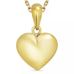 hjärta halsband i förgyllt silver med hängen i 8 karat guld - Amoré