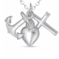 tro-hopp-kärlek halsband i silver med hängen i silver - Amoré