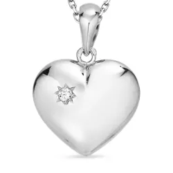 hjärta halsband i silver med hängen i silver - Amoré