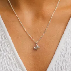 elefant halsband i silver med hängen i silver - Little Ones
