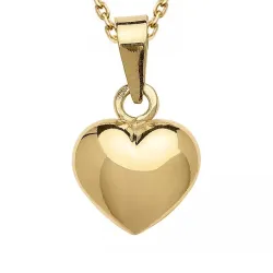 hjärta halsband i förgyllt silver med hängen i 8 karat guld - Amoré
