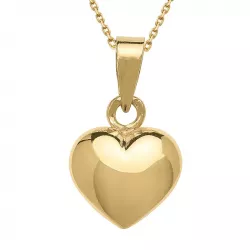 9 x 11 mm hjärta hängen med halskedja i 8 karat guld