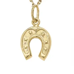 hästsko halsband i förgyllt silver med hängen i 8 karat guld - Gold Collection