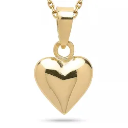 hjärta halsband i förgyllt silver med hängen i 8 karat guld - Amoré