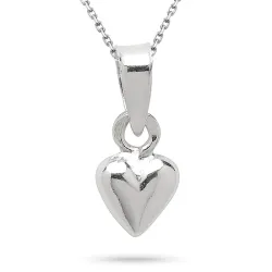 hjärta halsband i silver med hängen i silver - Amoré