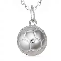 fotboll halsband i silver med hängen i silver