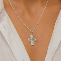 18 x 30 mm dagmarkors halsband i silver med hängen i silver - Amoré