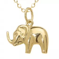 elefant halsband i förgyllt silver med hängen i 8 karat guld