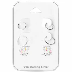 enhörning örhängen i silver - Little Ones