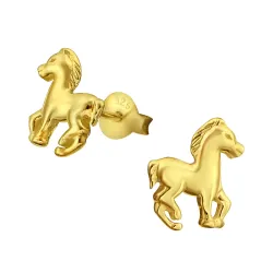 hästar örhängen i förgyllt silver - Little Ones