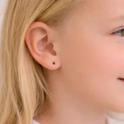 små runda örhängen i silver - Little Ones