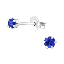 3 mm runda örhängen i silver - Little Ones