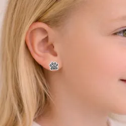 tass grå kristal örhängen i silver - Little Ones