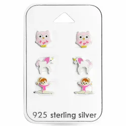 emalj örhängen i silver - Little Ones