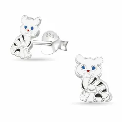 katter örhängen i silver - Little Ones