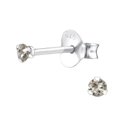 små grå örhängestift i silver - Little Ones