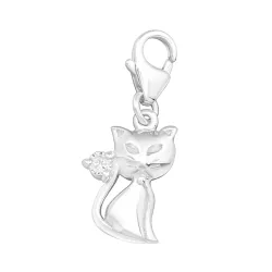 Katt charms i silver 