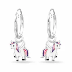 12 mm hästar creol i silver - Little Ones