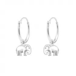elefant creoler örhängen i silver
