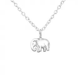 Elefant halskedja med berlocker i silver