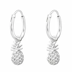 10 mm ananas creoler örhängen i silver - Little Ones