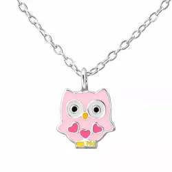 uggla halsband i silver med hängen i silver - Little Ones
