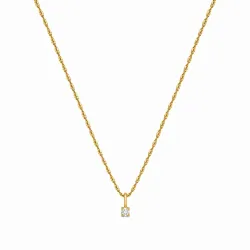 lab grown diamant hängen med halskedja i 925 carat förgyllt silver 0,035 ct