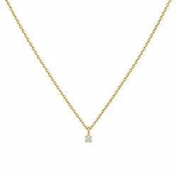 lab grown diamant hängen med halskedja i 925 carat förgyllt silver 0,062 ct