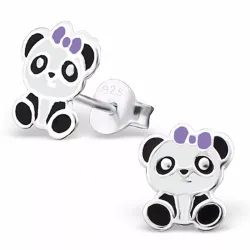 panda örhängen i silver