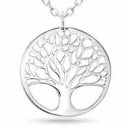 18 mm livets träd halskedja med berlocker i silver