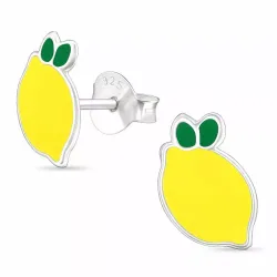 citron gula örhängestift i silver - Little Ones