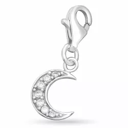 Måne zirkon charms i silver