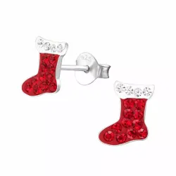 julstrumpa kristal örhängen i silver - Little Ones