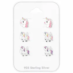 enhörning örhängestift i silver - Little Ones
