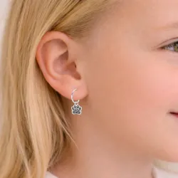 långa tass kristal creol i silver - Little Ones