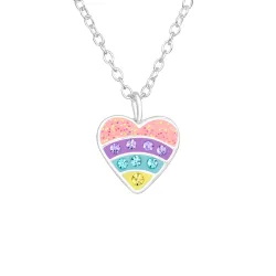 hjärta kristal halsband i silver med hängen i silver - Little Ones