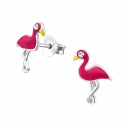 flamingo örhängestift i silver